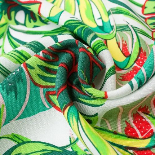 Poplin Rayón Hojas Verdes