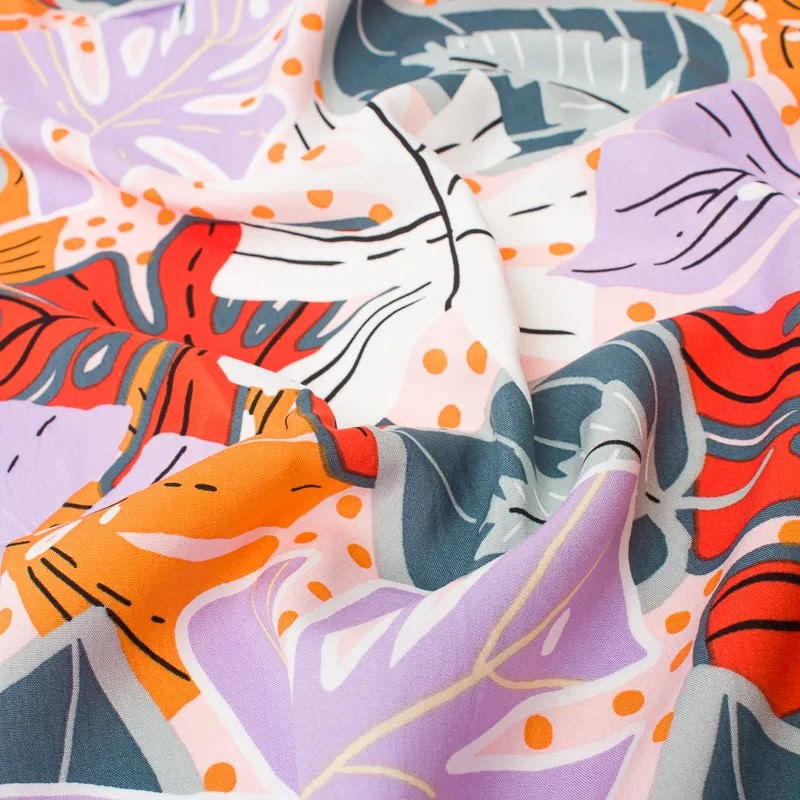 Poplin-Rayon-Hojas-Lilas-y-Naranjas