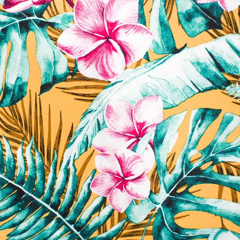 Poplin-Rayon-Flores-Rosas-y-Hojas-Verdes