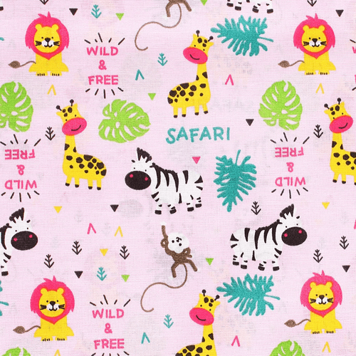 Poplin Wild & Free Fondo Rosa